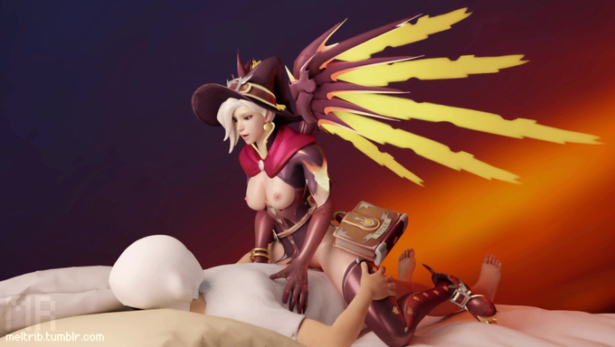 Witch Mercy Rides A Stranger's Cock In A Cowgirl Position