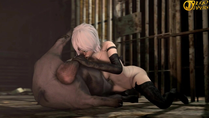 A2 Sucks A Wild Boar’s Cock In Her Prison Cell