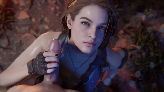 Jill Valentine Handjobs A Complete Stranger And Takes A Huge Facial