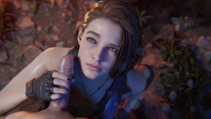 Jill Valentine Handjobs A Complete Stranger And Takes A Huge Facial