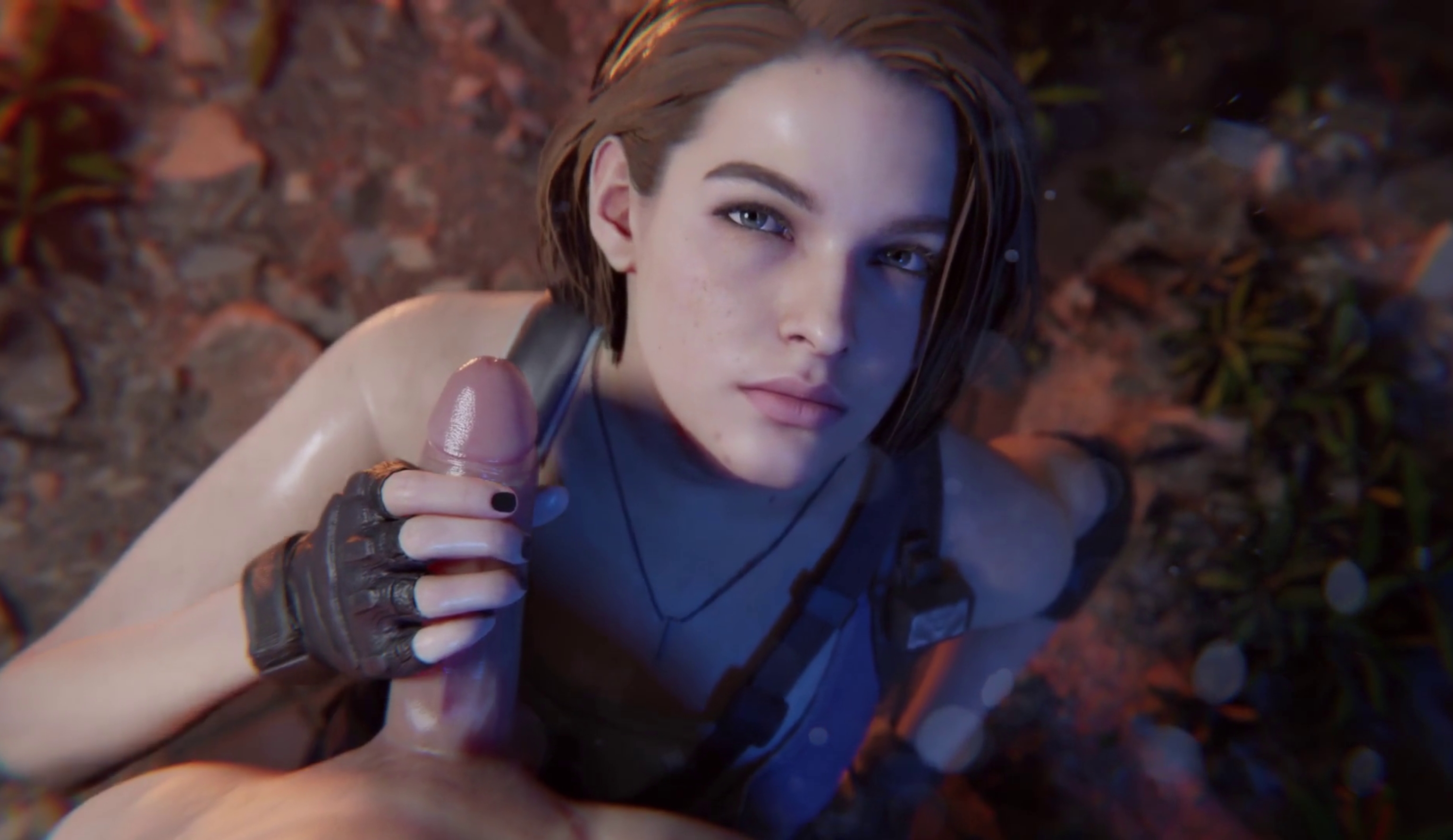 Jill Valentine Handjobs A Complete Stranger And Takes A Huge Facial