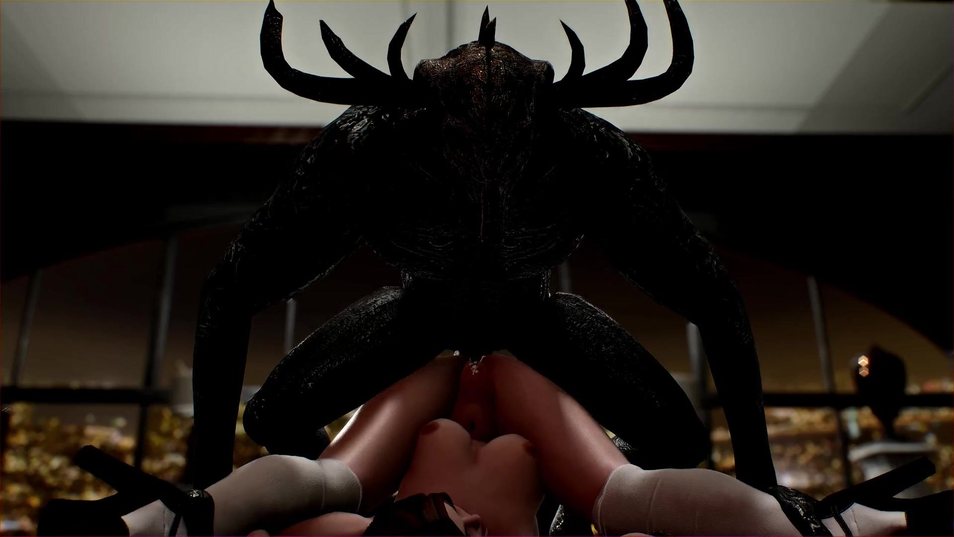 Busty Babe Gets Brutally Penetrated By A Demon Monster In Her Office