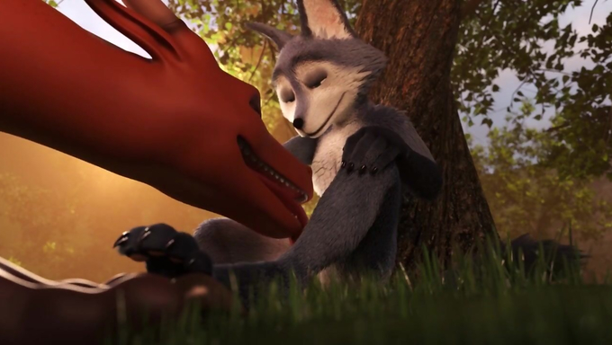 Wolf Girl Gets Impregnated By A Wingless Dragon In The Forest