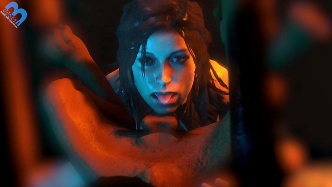 Lara Croft Licks Balls And Sucks Dick Inside The Dark Room