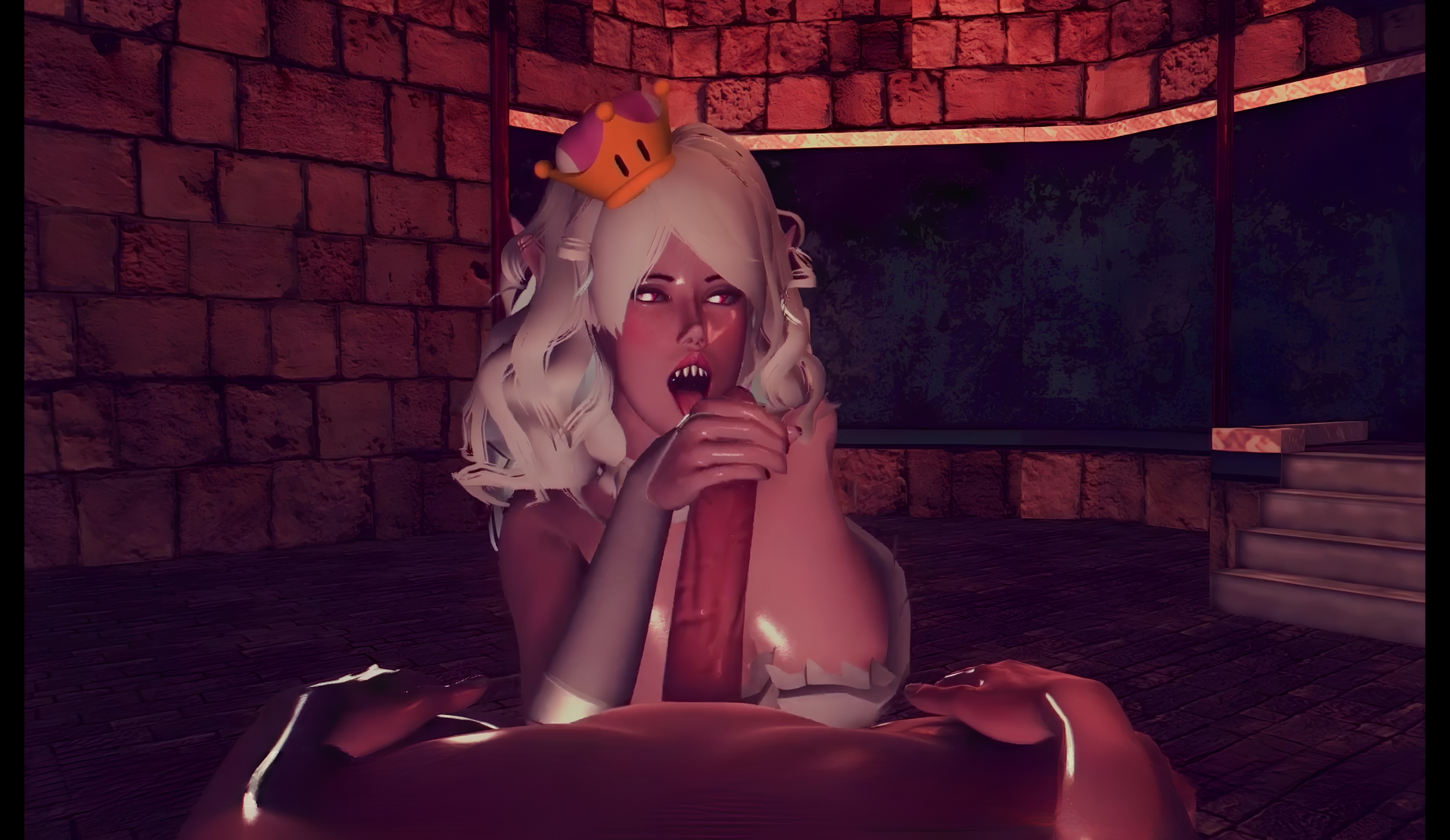 Luigi Mario’s Cock Gets Drained By Bowsette, Booette, And Chompette