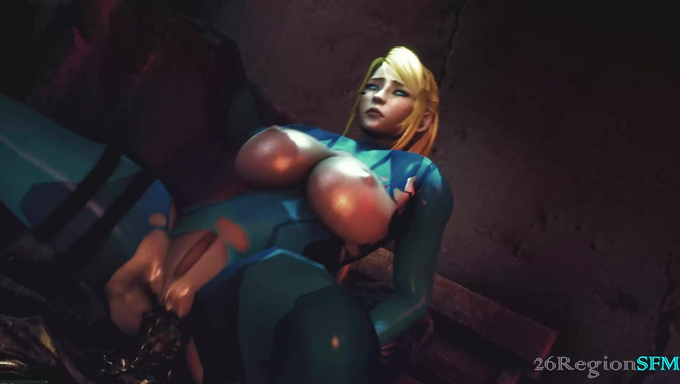 Huge‑Titted Samus Aran Rides A Black Cock In A Dark Corner