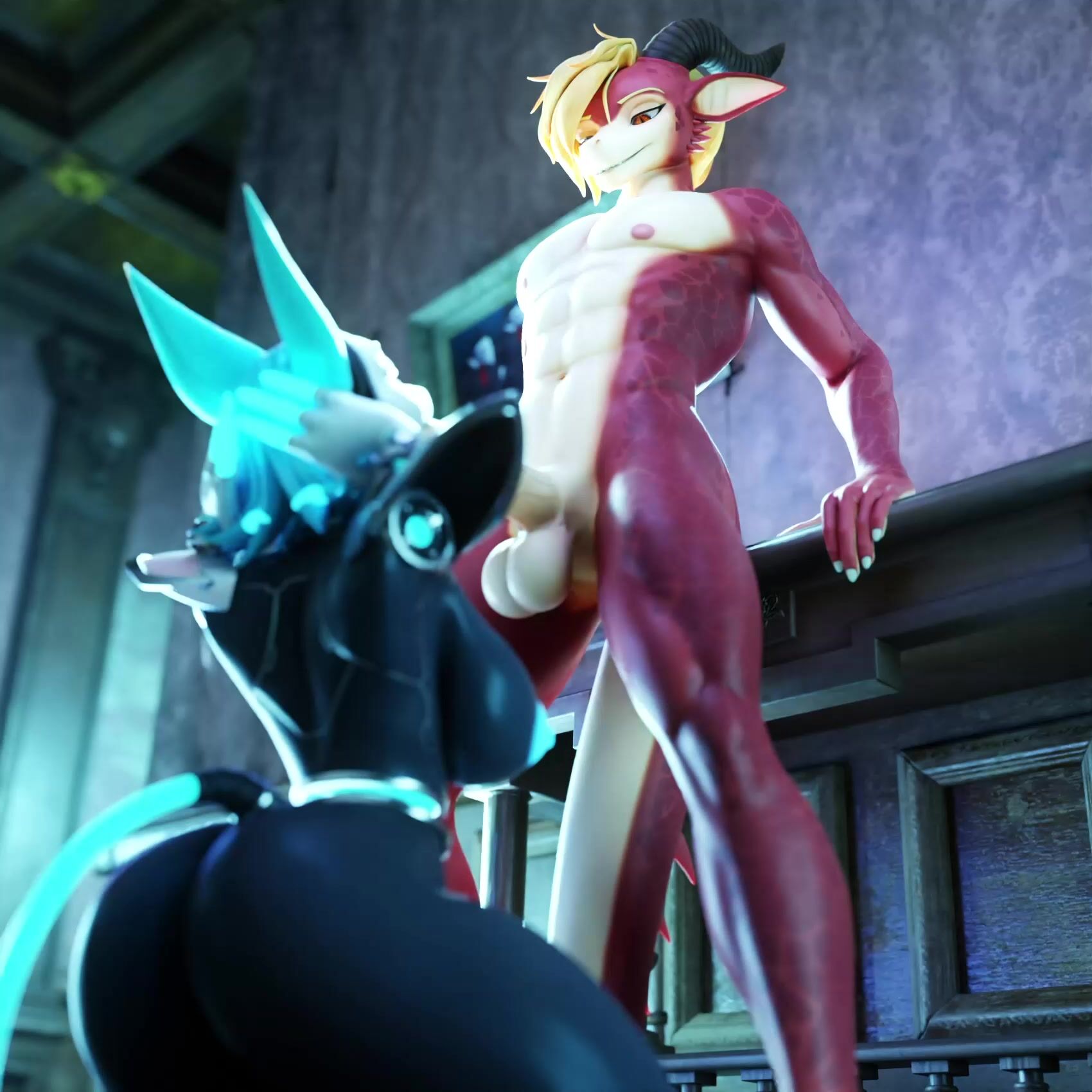 Busty Tasque Manager And Gay Vinci The Dragon Take Turns Fucking Each Other