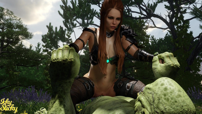 Busty Aela Fucks A Huge Orc Cock In The Forest