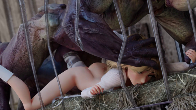 Chloe Takes A Rough Outdoor Sex By A Scary Monster