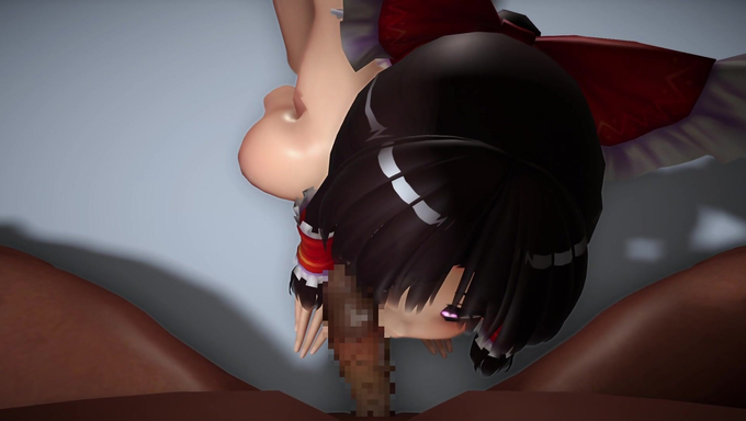 Reimu Hakurei Earns A Cum Reward By Sucking A Cock