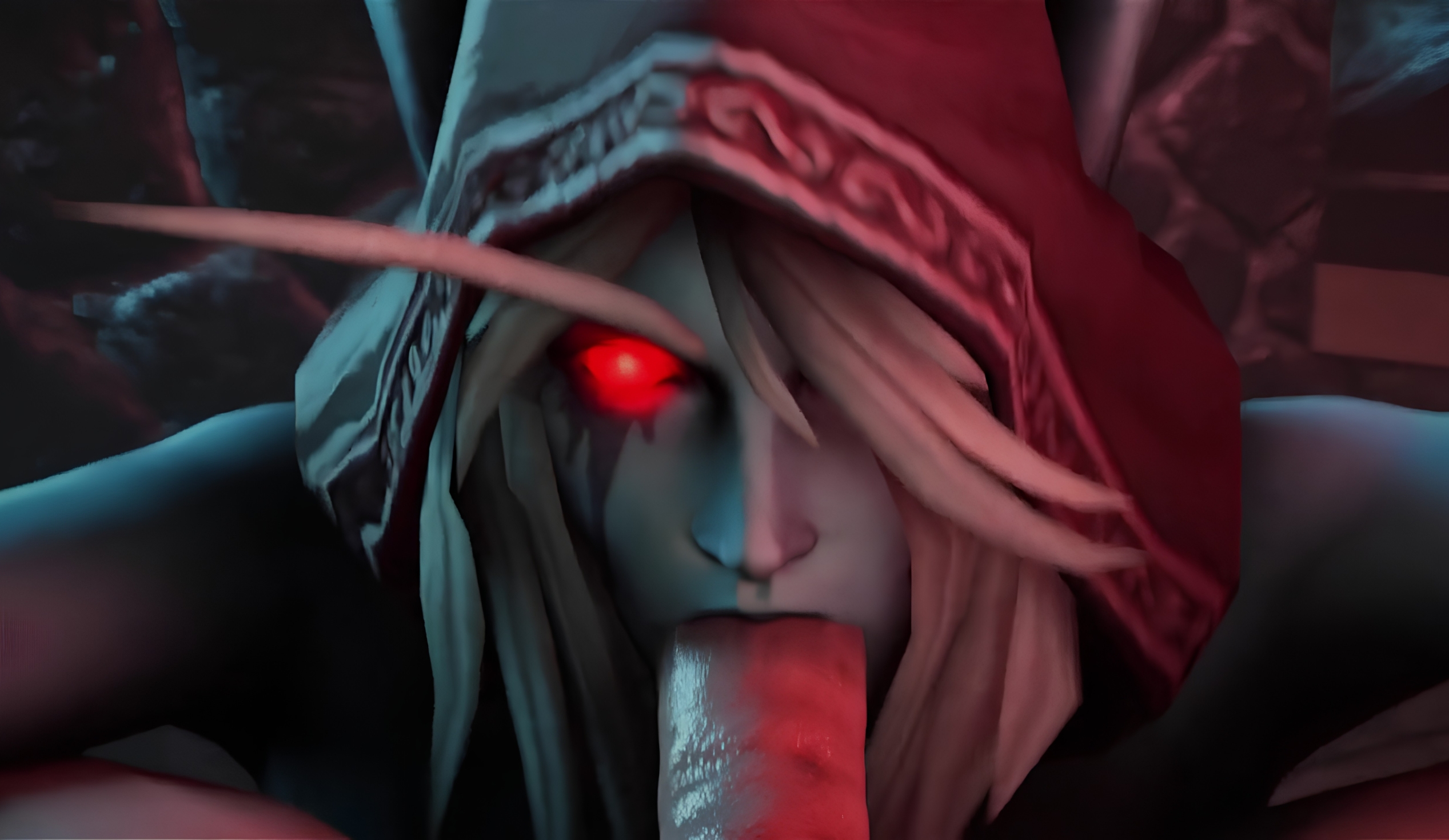 Sylvanas Windrunner Enjoys Slurping Her Captive’s Cock
