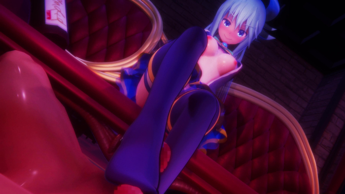 Aqua Grants The Human’s Wish By Slurping And Drinking His Cum