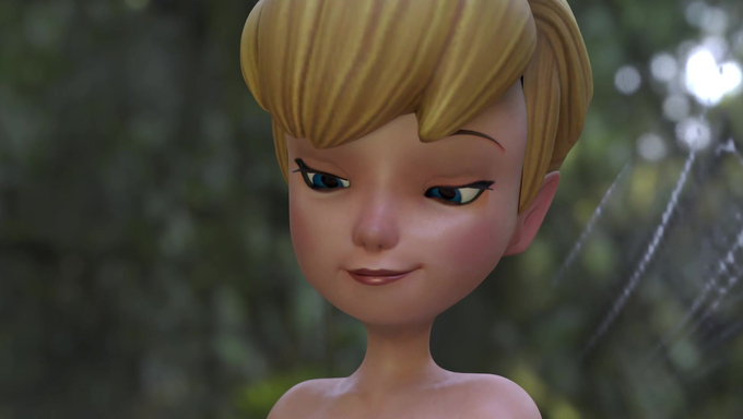 Tinker Bell Rubs And Kisses A Human Cock In The Middle Of The Deep Woods