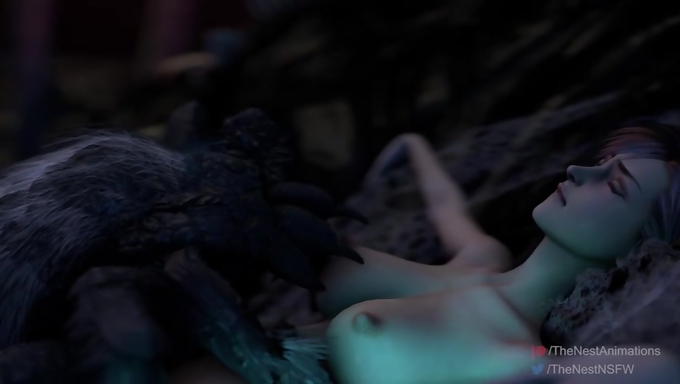 Tifa Lockhart And Ada Wong Get Restrained And Bred By A Giant Monster Spider