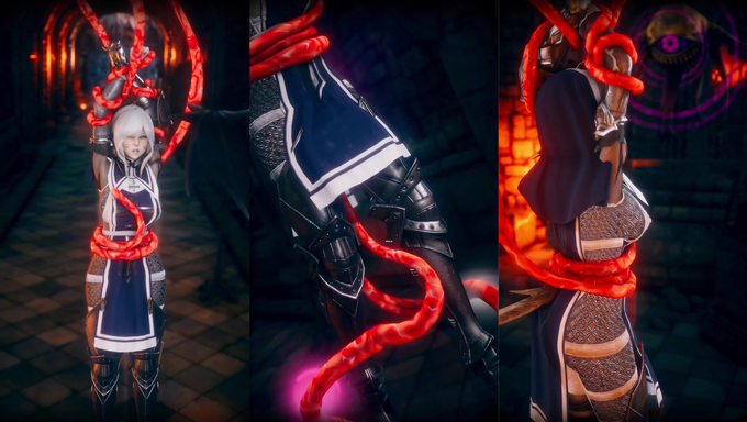 Ena Gets Held Down By The Tentacle Monster As It Forces Cum Inside Her