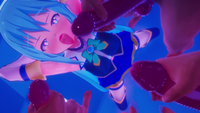 Aqua Makes An Ahegao Face While Taking A BBC
