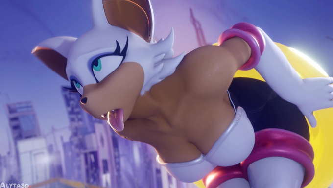Rouge The Bat Gets Stuck And Rammed By Miles Prower