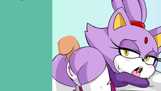 Blaze The Cat Gets Her Ass Filled With Cum On The Bed
