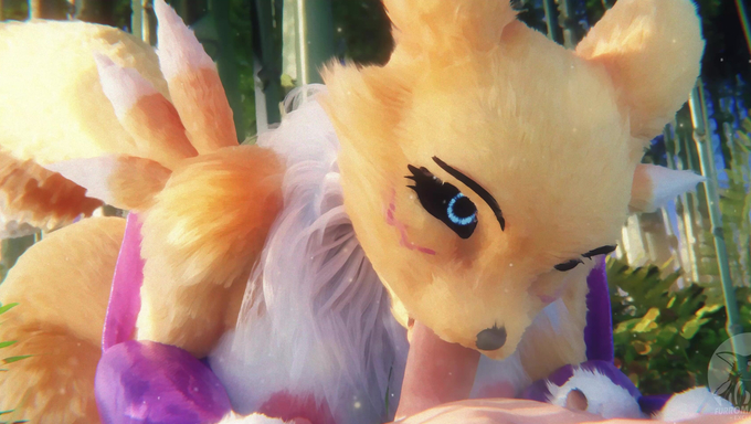 Renamon Slurps Her Trainer’s Cock In The Middle Of The Forest