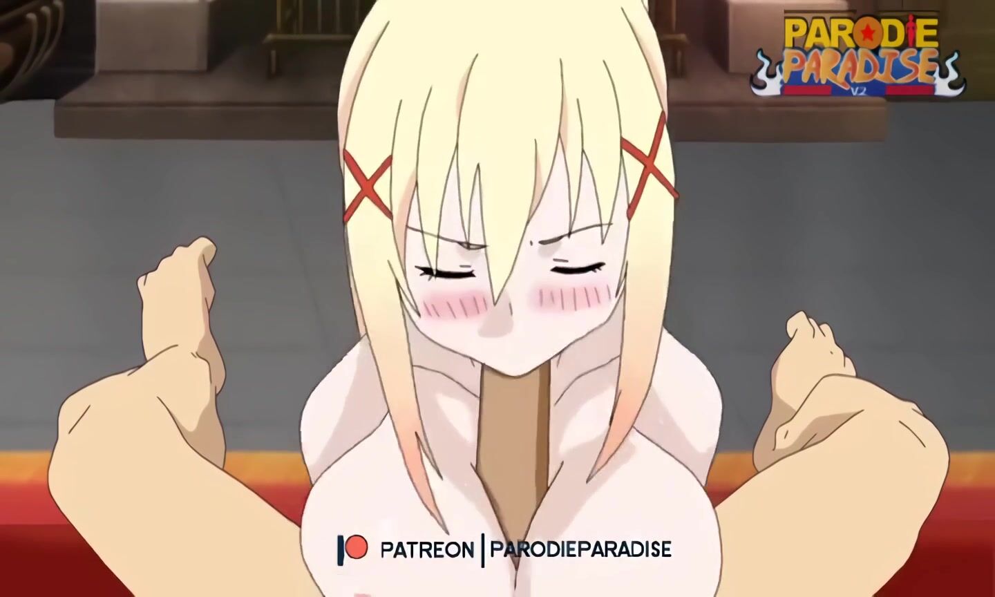Darkness Gets Plowed By Kazuma Satou Before Being Showered With Cum