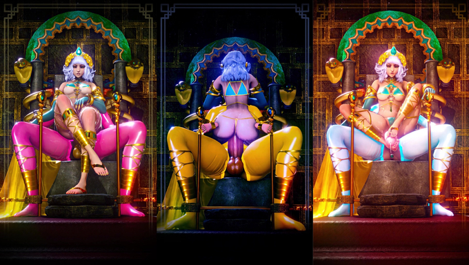 Saint Valentine Pleasures A Cock On Her Throne