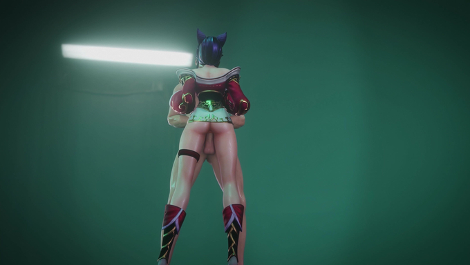 Ahri Gets Her Pussy Loaded By A Thick Cum In Standing Sex Position