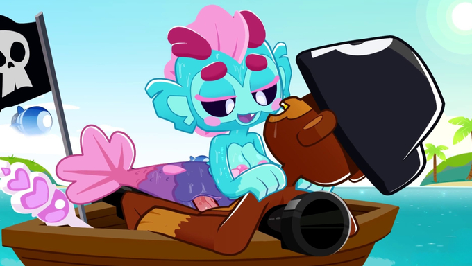 Monkey Buccaneer Gets His Cock Drained By Mermonkeys While Sailing