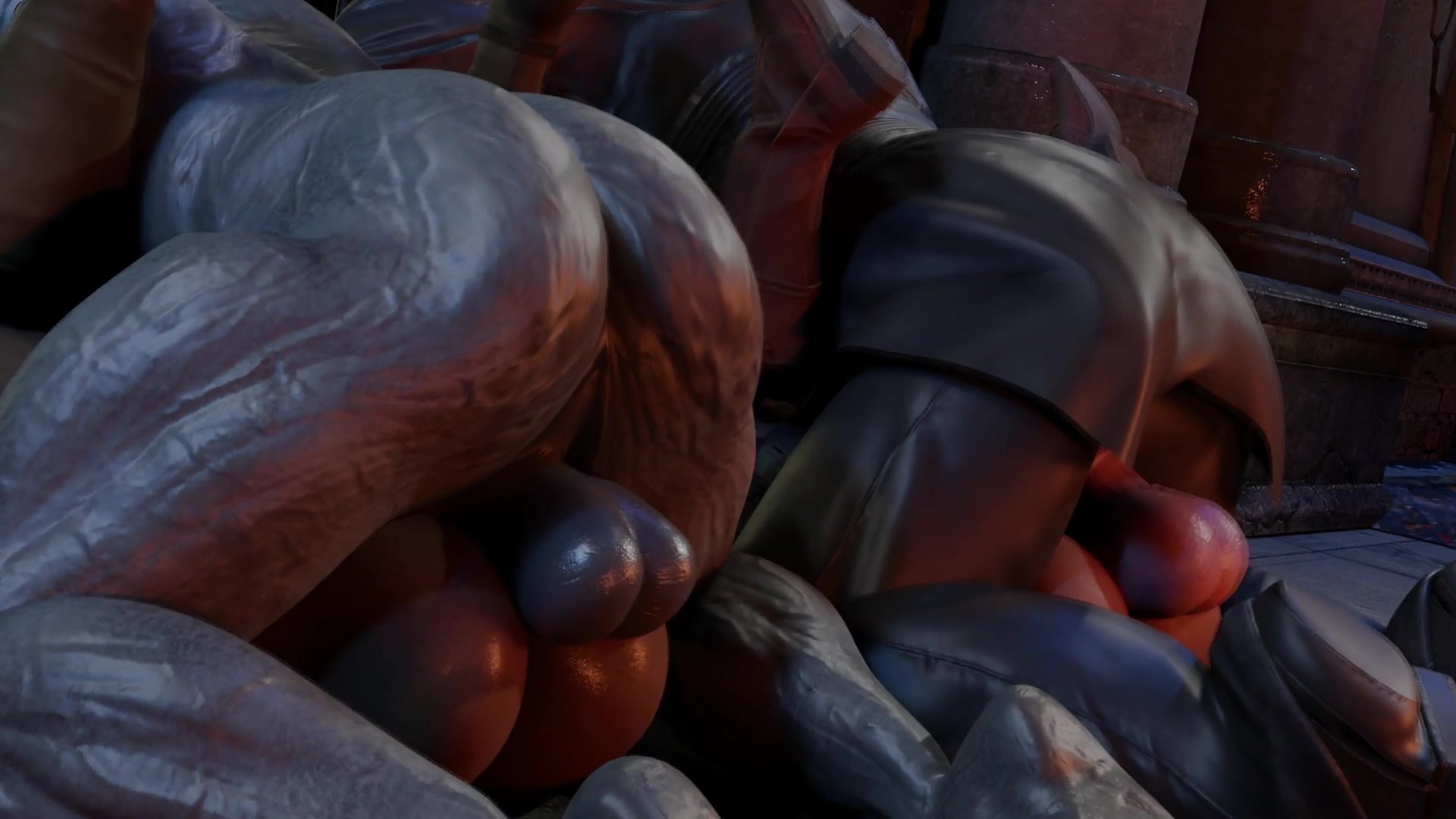 Nemesis And Tyrant Catch Jill Valentine And Sheva Alomar Off Guard With Their Big Cocks