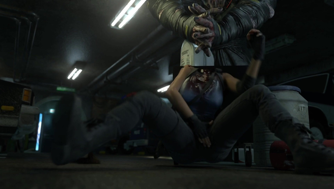 Jill Valentine Rubs Herself Through Her Clothes Before Nemesis Decapitates Her