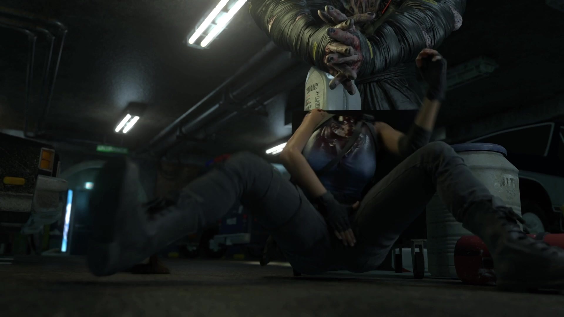 Jill Valentine Rubs Herself Through Her Clothes Before Nemesis Decapitates Her