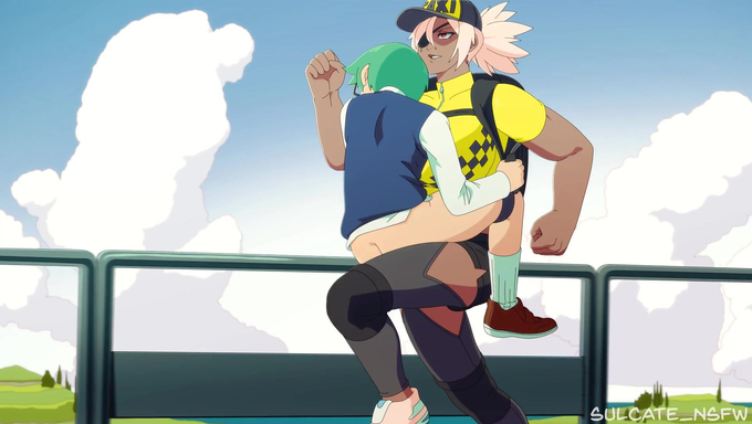 Dahlia With A Taxi Cap Jogs While A Green-Haired Guy Rides A Cock