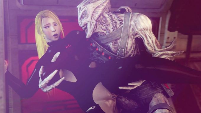 Samus Aran Gives Her Ass Freely To The Monster