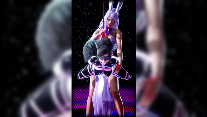 Futa Bunny Girl Use The Restrained Latex Cat Freely