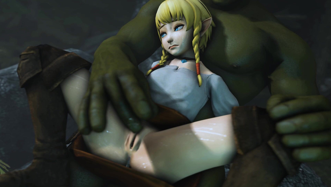 Linkle Gets Her Mouth And Pussy Railed By Naughty Ganondorf Beside A Huge Rock Outside The Forest