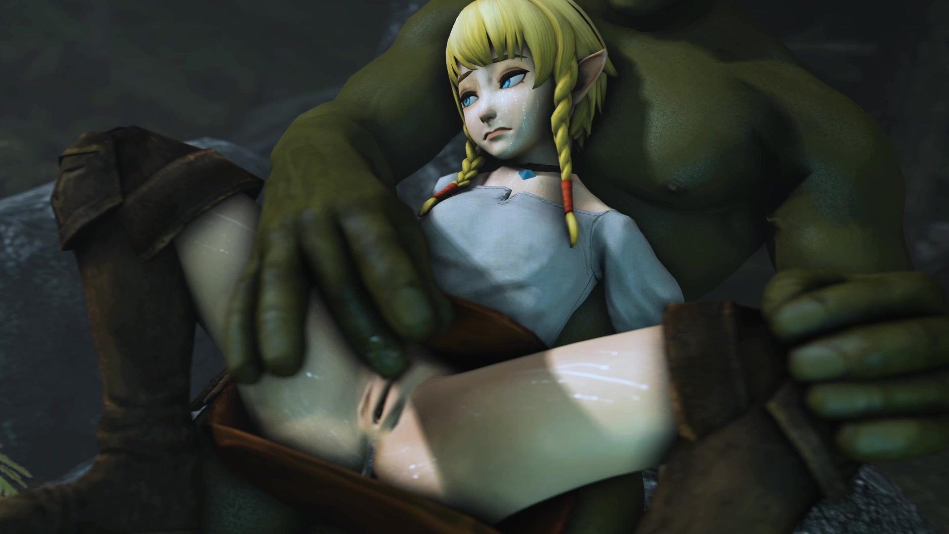 Linkle Gets Her Mouth And Pussy Railed By Naughty Ganondorf Beside A Huge Rock Outside The Forest