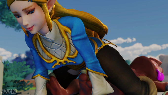 Princess Zelda Encounters A Sleeping Bokoblin And Rides His Dick