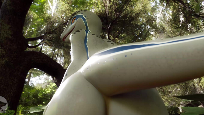 Blue's Reverse Cowgirl Ride In The Forest With A Human