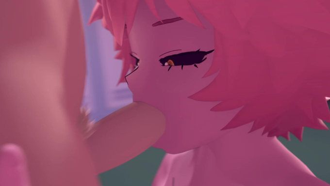 Mina Ashido Gives Head And Swallows Himiko Toga’s Cum In The Locker Room
