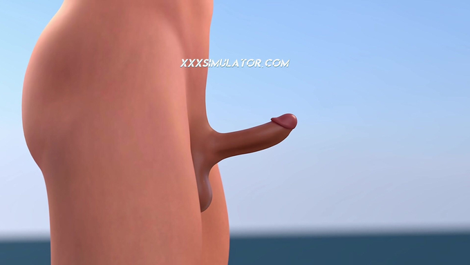 Aunt Cass Handles A Boner And Takes A Beach Creampie