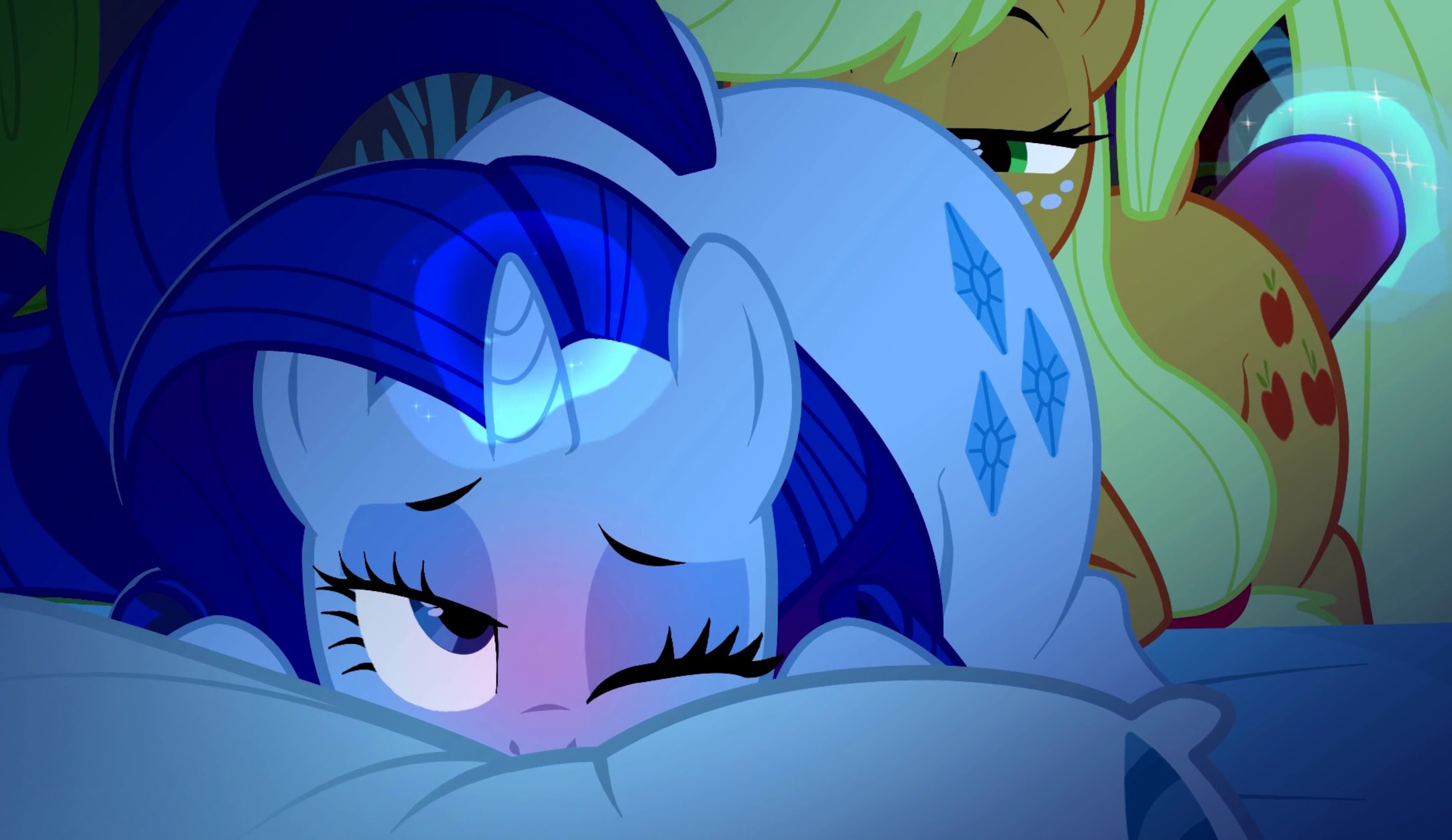 Rarity Uses Her Power To Screw Applejack While Getting Her Pussy Licked