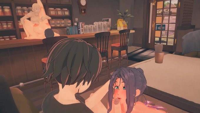 Orihime Inoue And Her Friends Pleasure Their Customers' Cocks In The Cafe