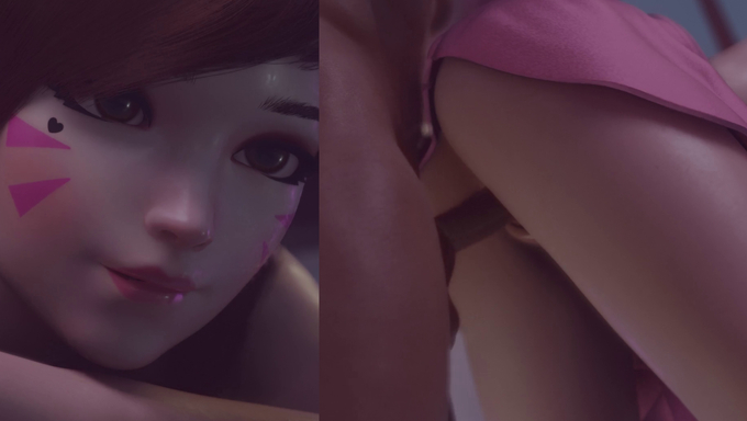 Nonchalant D.Va Gets Fucked And Creampied On The Table