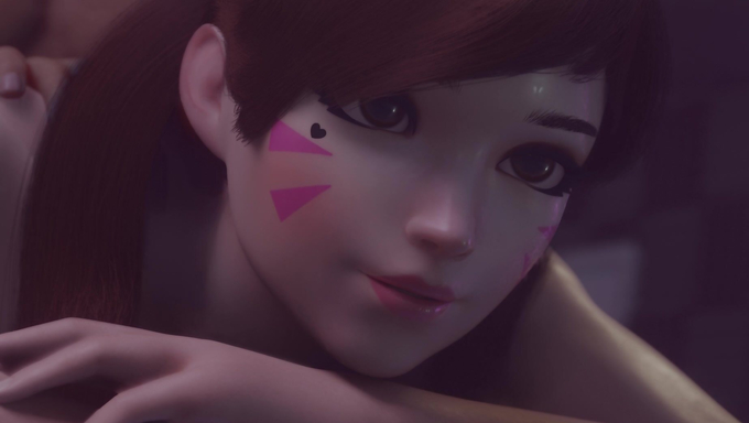Nonchalant D.Va Gets Fucked And Creampied On The Table