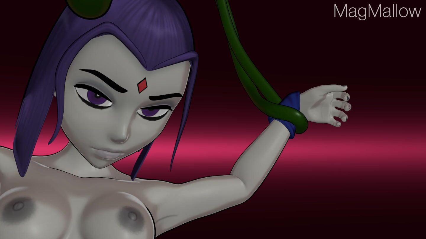 Raven Gets Her Ass And Pussy Stretched By Tentacles While Restrained