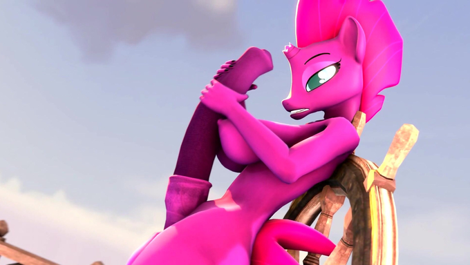 Futa Tempest Shadow Masturbates Her Huge Cock While Steering A Boat