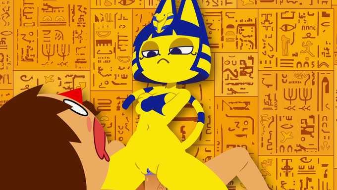 Nonchalant Ankha Dominates And Milks A Boy’s Cock