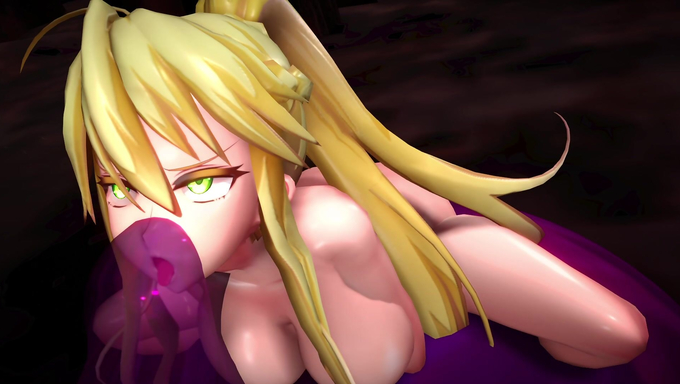 Artoria Pendragon Gets Penetrated And Devoured By A Slime Monster