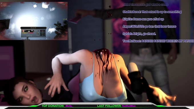 Cocky Streamer Gets Her Head Sliced, Cleaned, And Filled With Cum On Her Desk