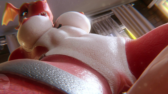 Busty Dragon Babe Rides A Human Cock In A Close-Up Cowgirl Position
