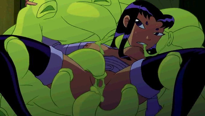Blackfire Gets Both Of Her Holes Deeply Penetrated By A Tentacled Alien